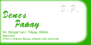 denes papay business card
